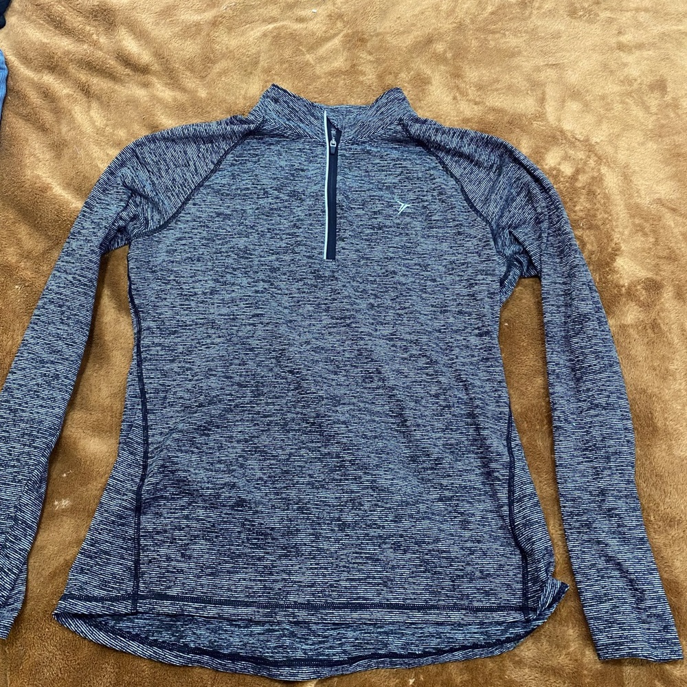 Black and Gray striped quarter zip